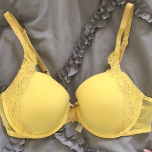 Victoria Secret yellow and gray bra size 36C